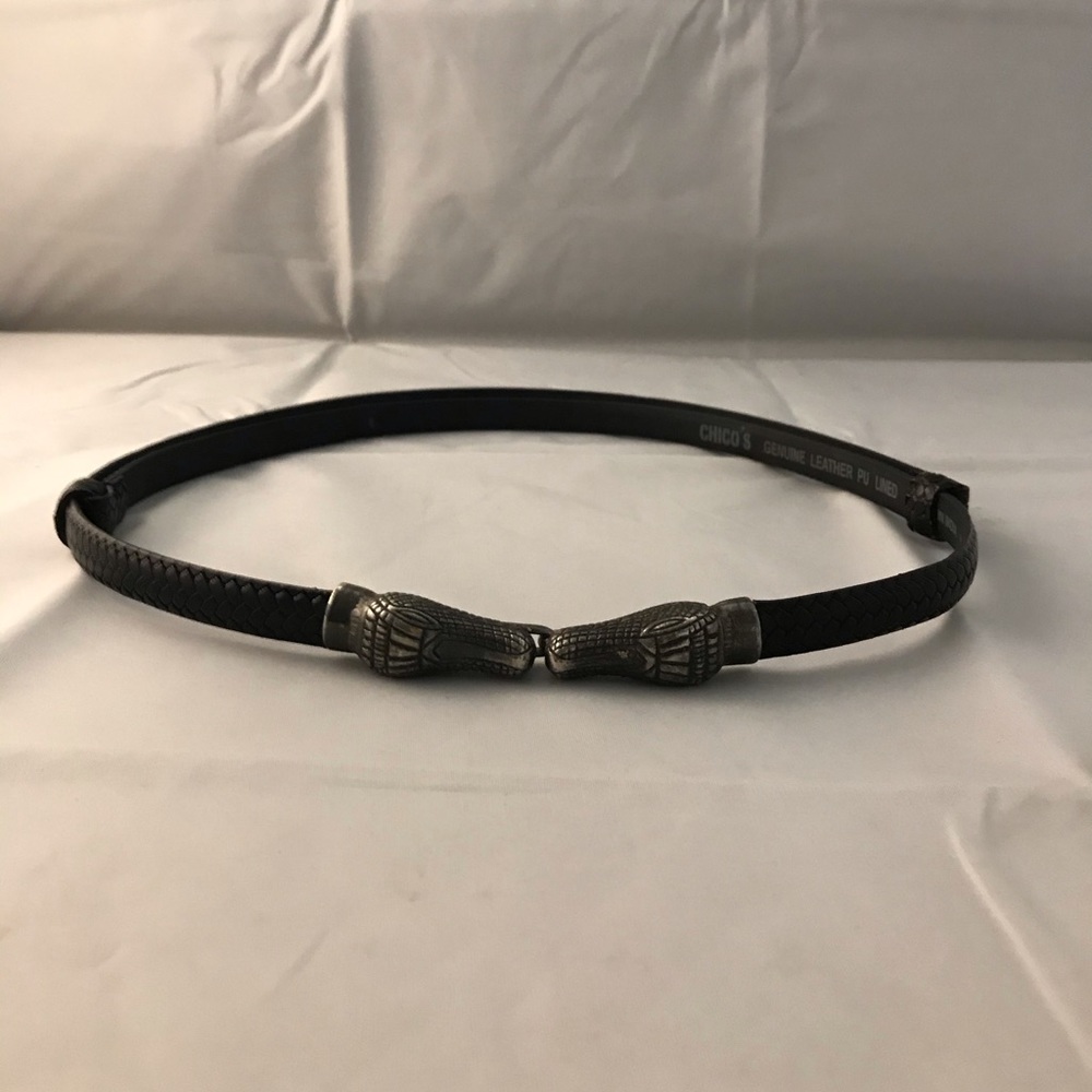 Chico's Thin Black Leather Belt